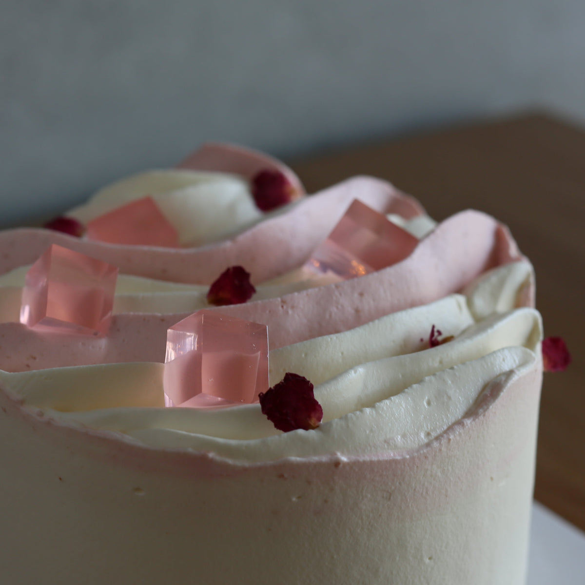Rose lychee chiffon cake from LUMU Cake & Coffee in Adelaide