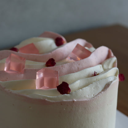 Rose lychee chiffon cake from LUMU Cake & Coffee in Adelaide