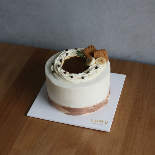 Salted caramel banana chocolate chiffon cake with chocolate cream